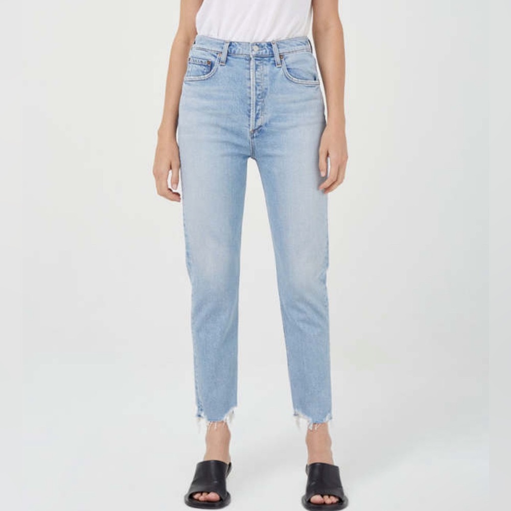AGOLDE Riley High Rise Straight Crop Jeans in shade Bitter
